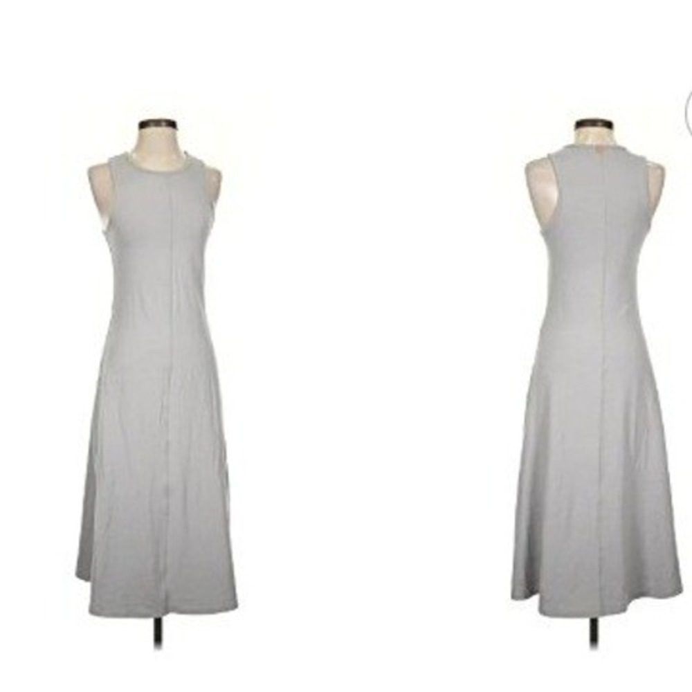 Lunya Restore Pima Cotton Maxi Dress Heather Grey Sleeveless Lounge Womens S